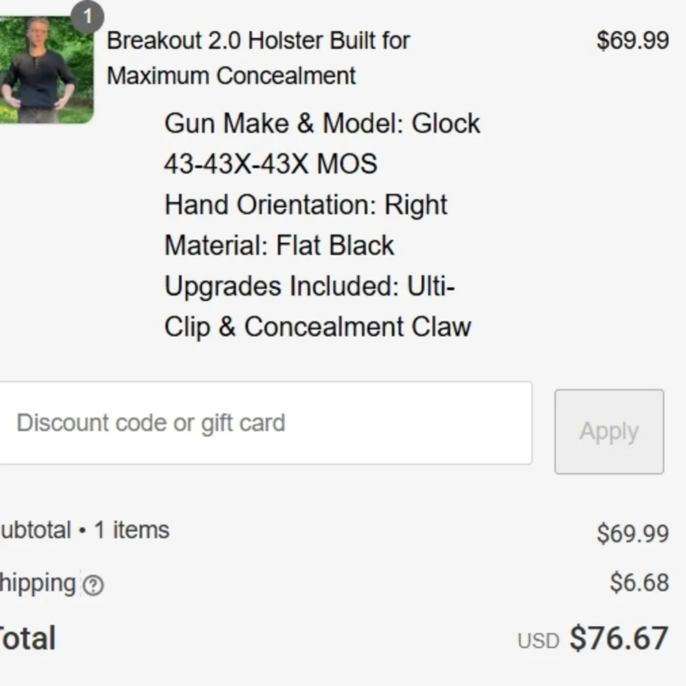 Black Glock Holster